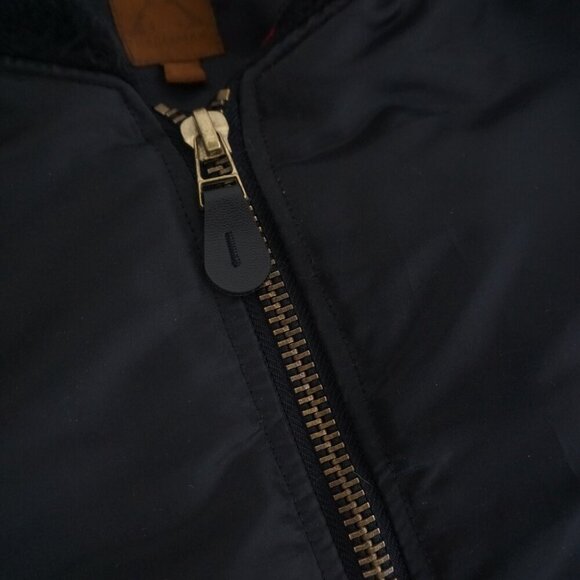 Vintage '90s Tradesman Black Orange Liner Ribbed Zip Up Bomber Pilot Jacket XL - Picture 10 of 13